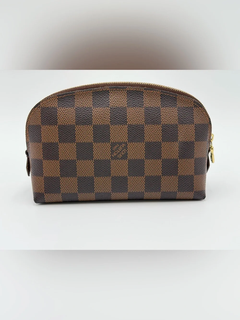 Louis Vuitton Damier Ebene Cosmetic Bag Great Condition w/Dust Bag & Entrupy COA